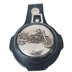 Motorcycle Quartz Pocket Watch Unisex Snap Close NEW BATTERY Biker Collectible